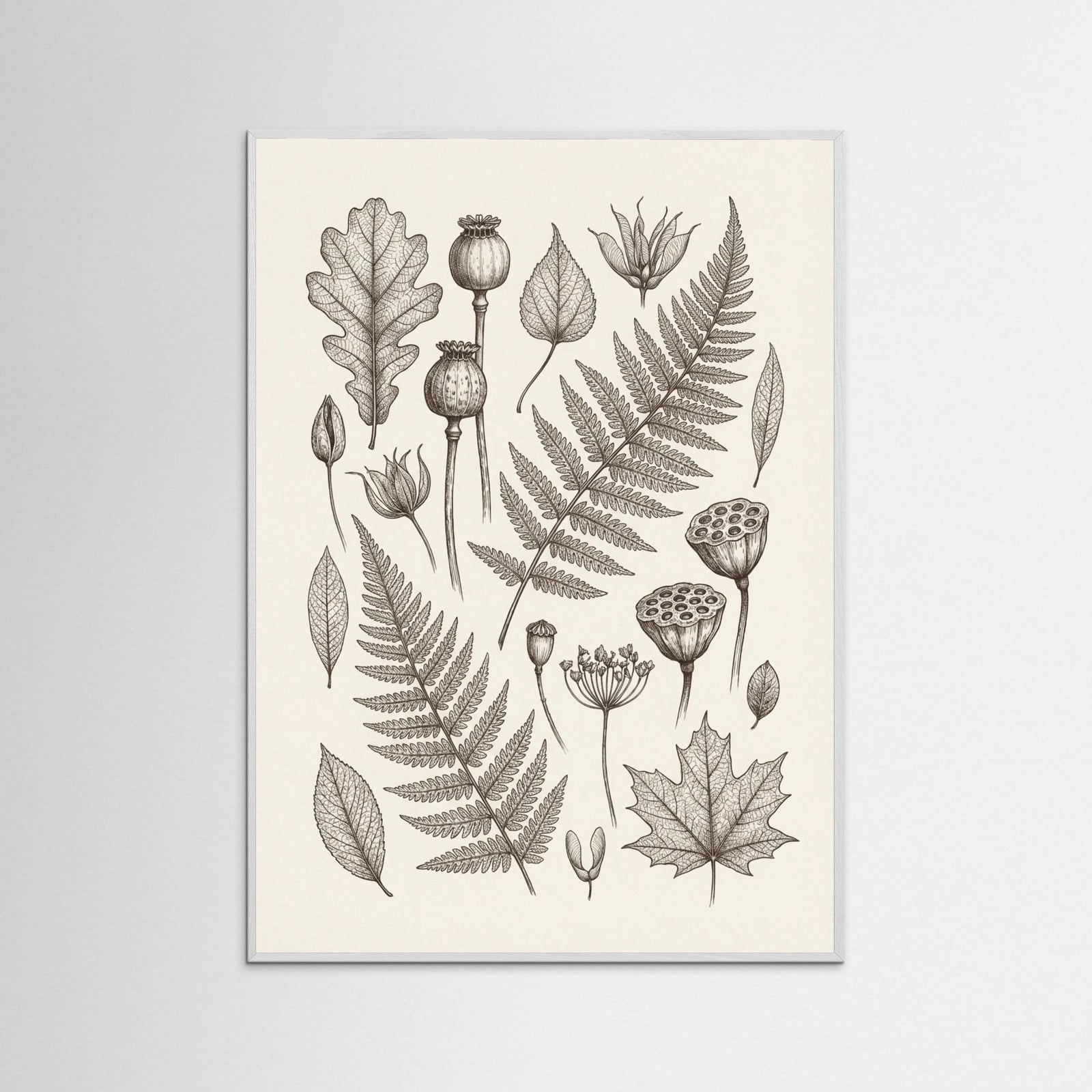 White Wood Botanical Intricacy