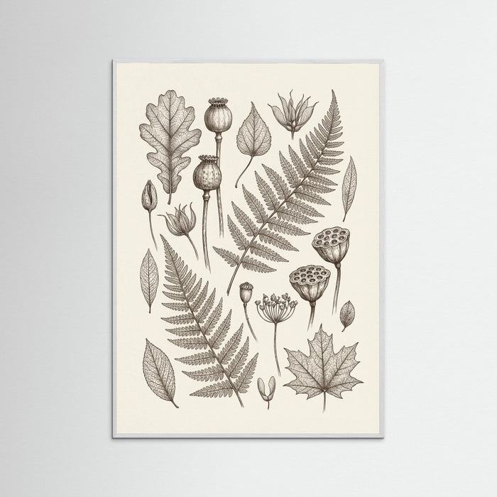 White Wood Botanical Intricacy