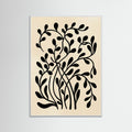 White Wood Botanical Silhouette Black