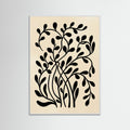 White Wood Botanical Silhouette Black