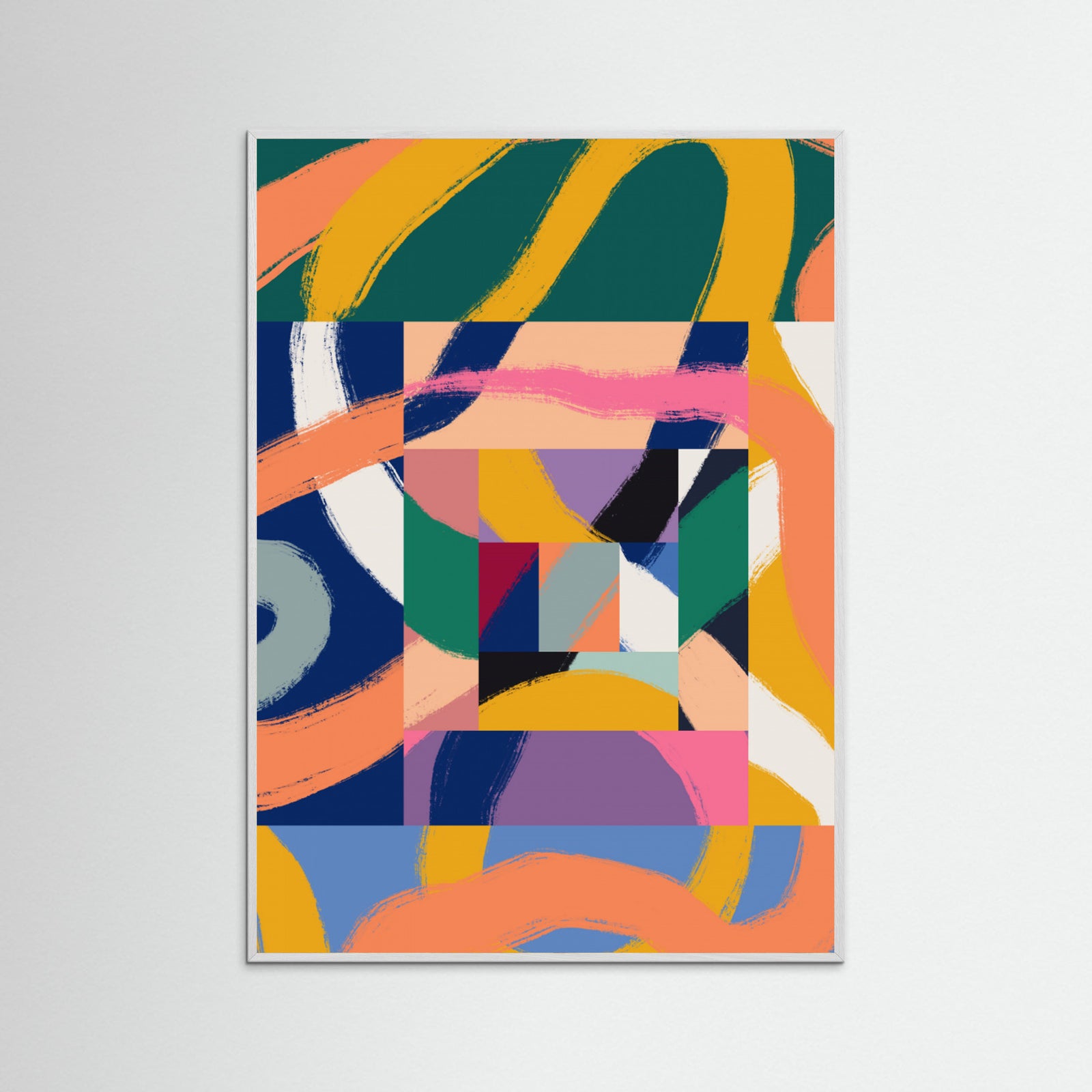 White Wood Boxes of Ribbons Poster