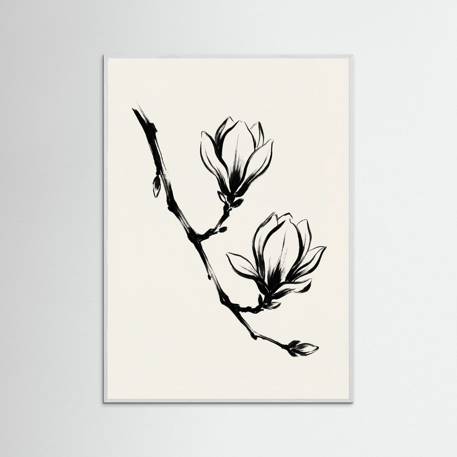 White Wood Brushstroke Blooms