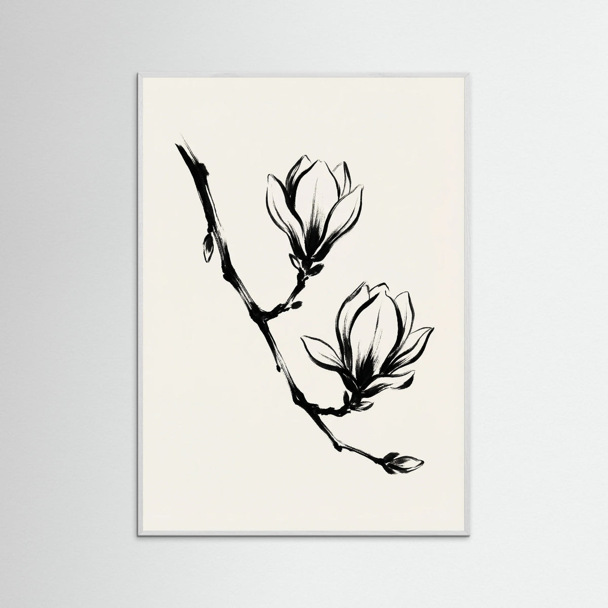 White Wood Brushstroke Blooms