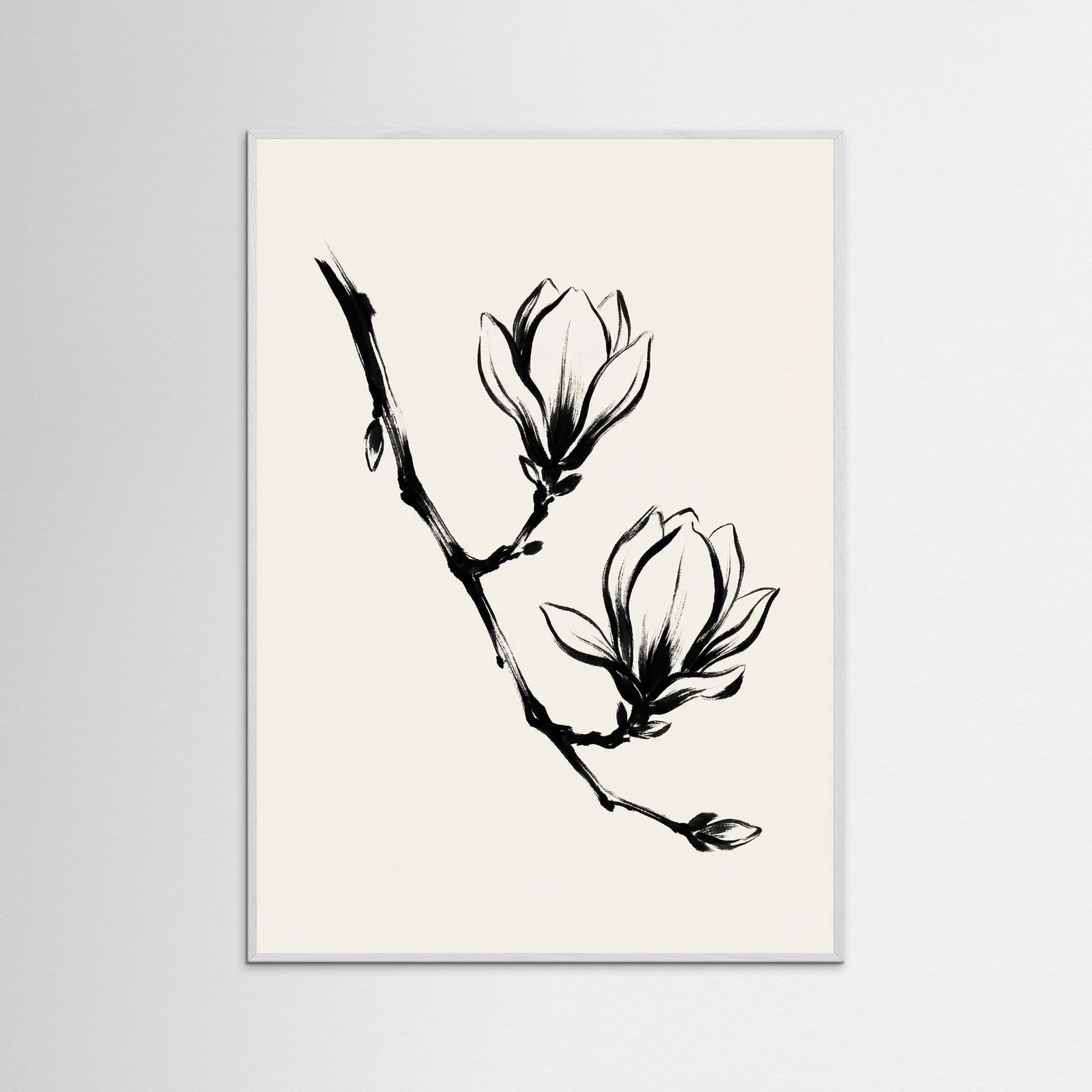 White Wood Brushstroke Blooms