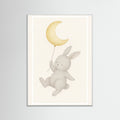 White Wood Bunny Moon Balloon
