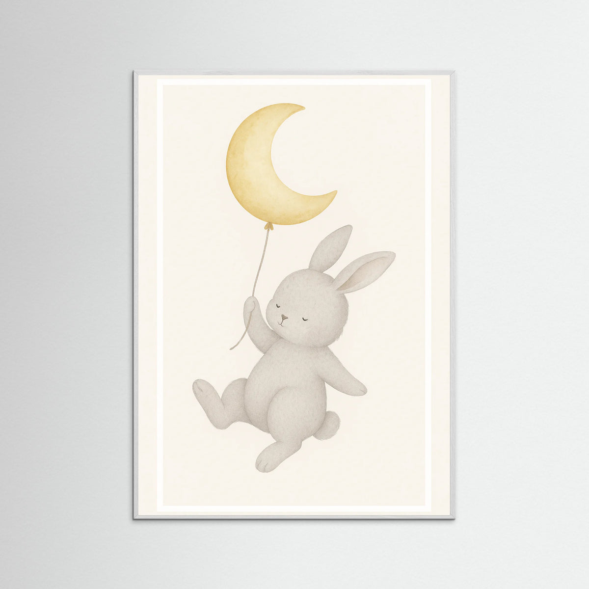 White Wood Bunny Moon Balloon
