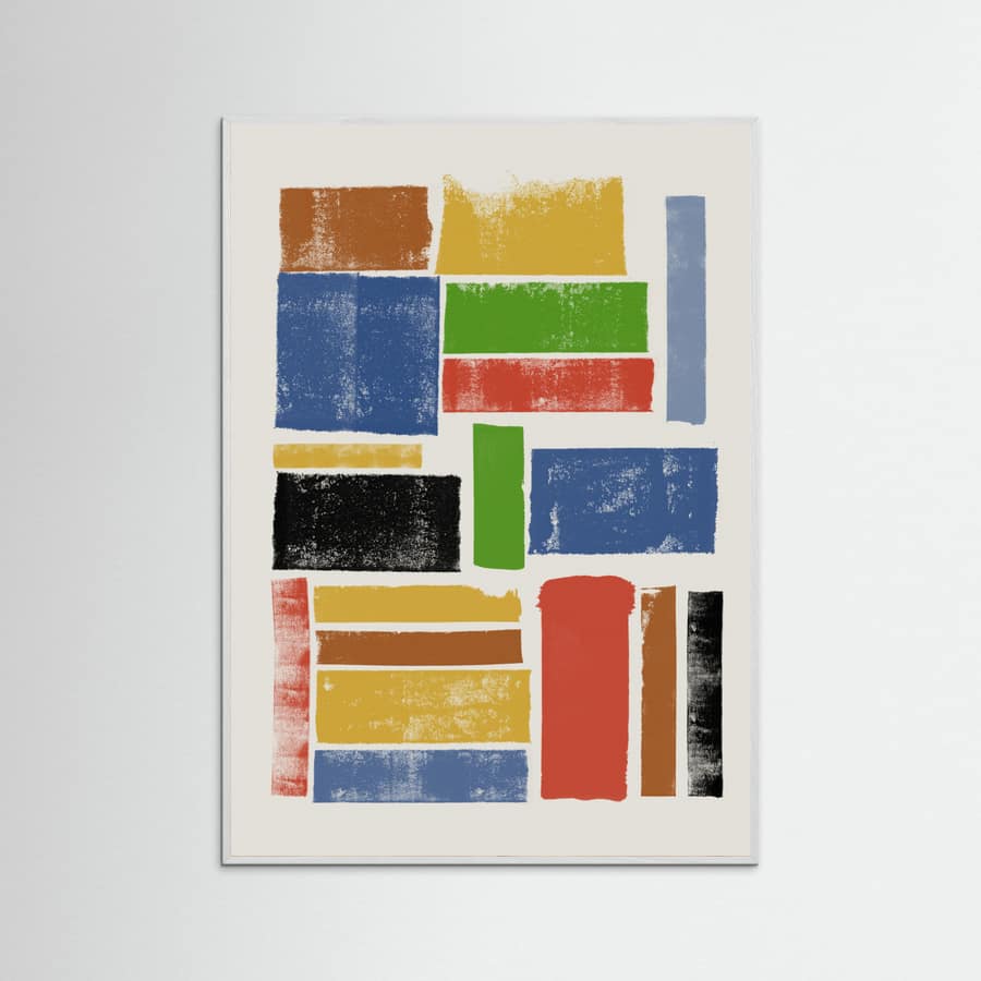 COLOR LINO CUT COMPOSITION Poster – plakat og kunsttryk