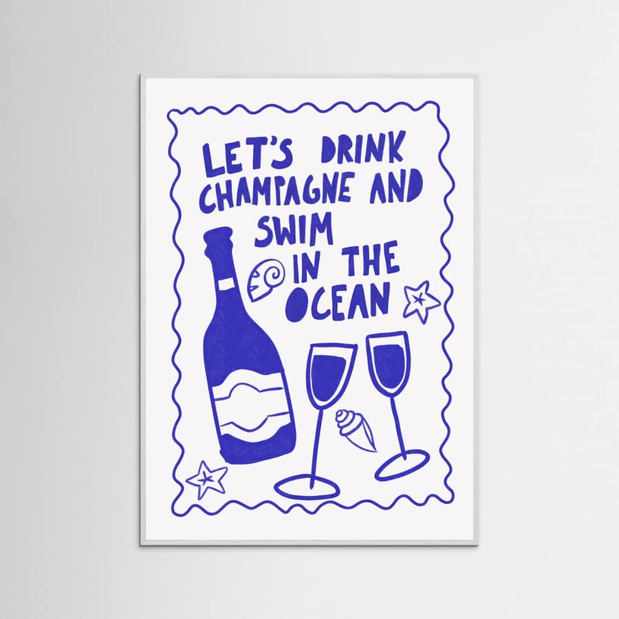 Plakat Champagne by the ocean – plakat i druk artystyczny