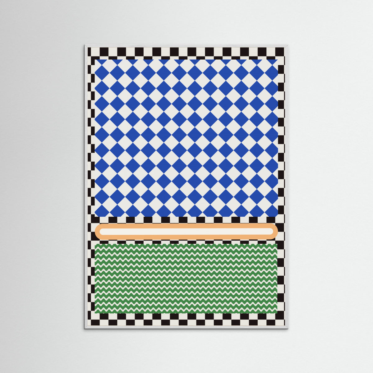 White Wood Checkered Rothko Inspiration Poster
