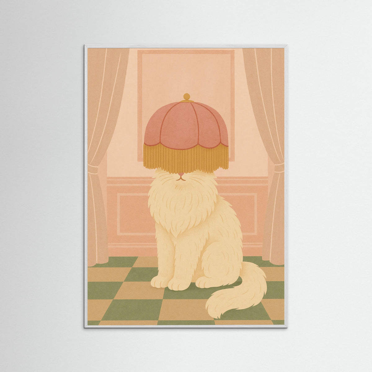 White Wood Cheetah Lamp