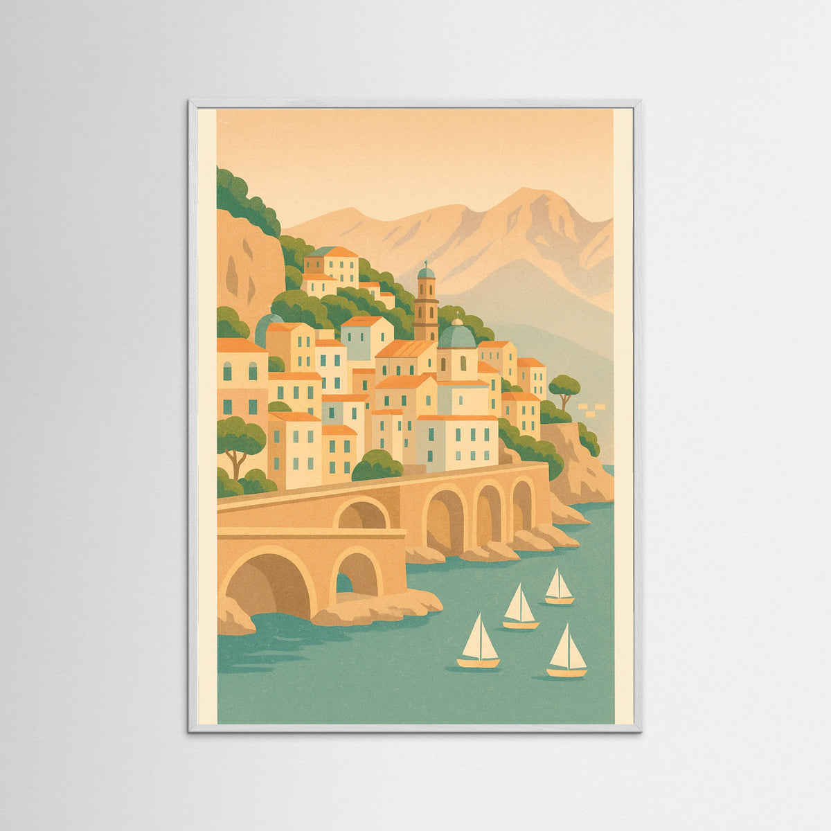 White Wood Coastal Cityscape