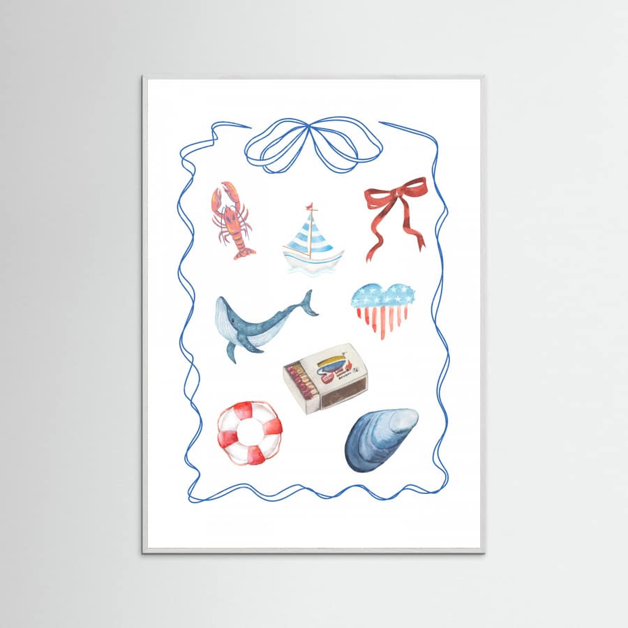 Coastal Collage Poster – poster and art print