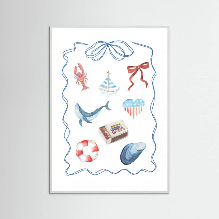 Coastal Collage Poster – poster and art print