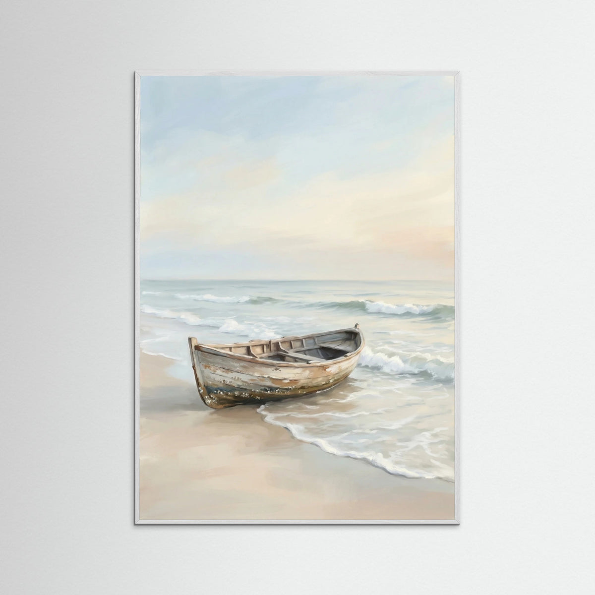 White Wood Coastal Solitude Blue