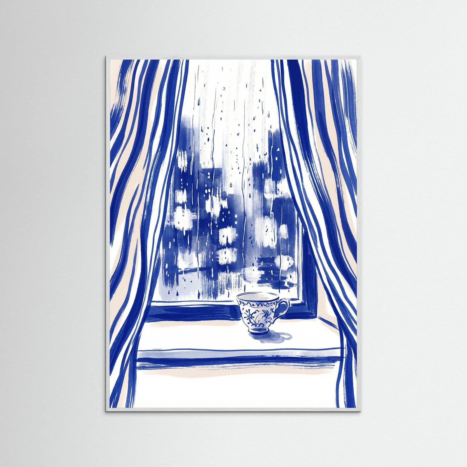 White Wood Cobalt Contemplation