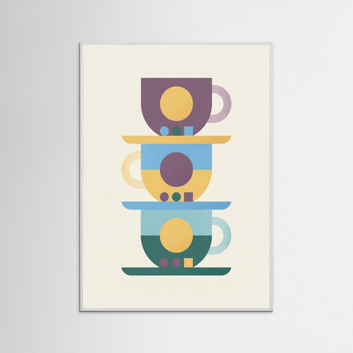 White Wood Coffee Pot Abstraction