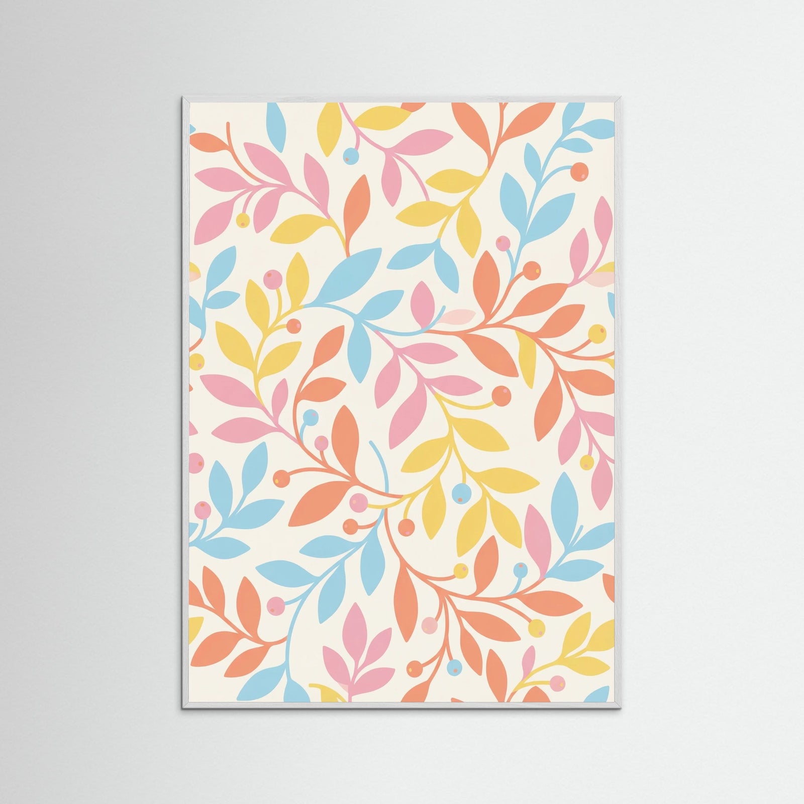 White Wood Colorful Bloom Grid