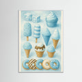 White Wood Colorful Ice Cream