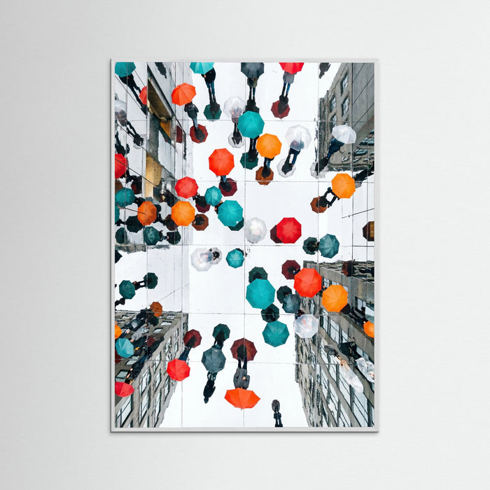White Wood Colorful Rain Promenade