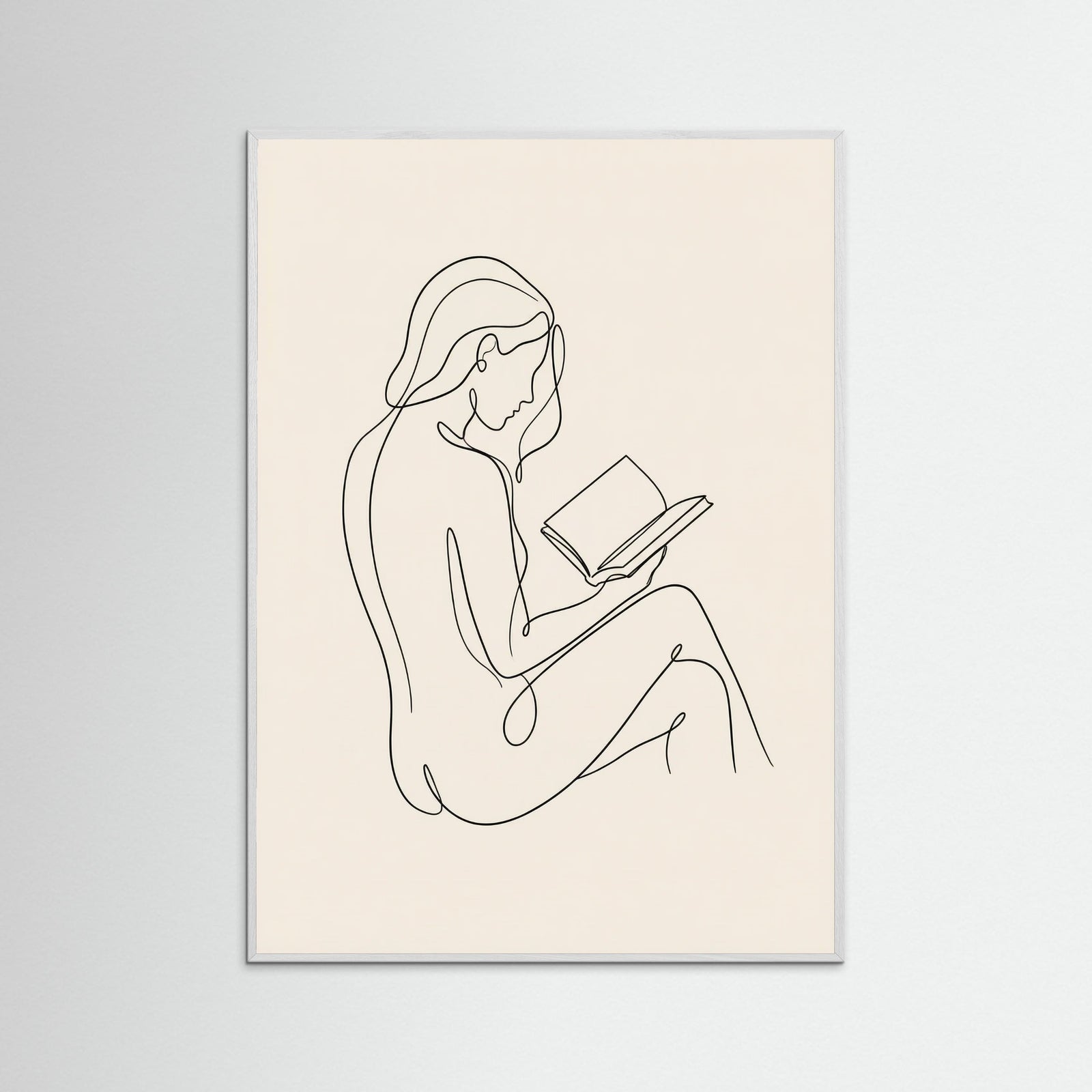 White Wood Contemplative Line Portrait
