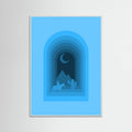 White Wood Cool Desert Night Poster