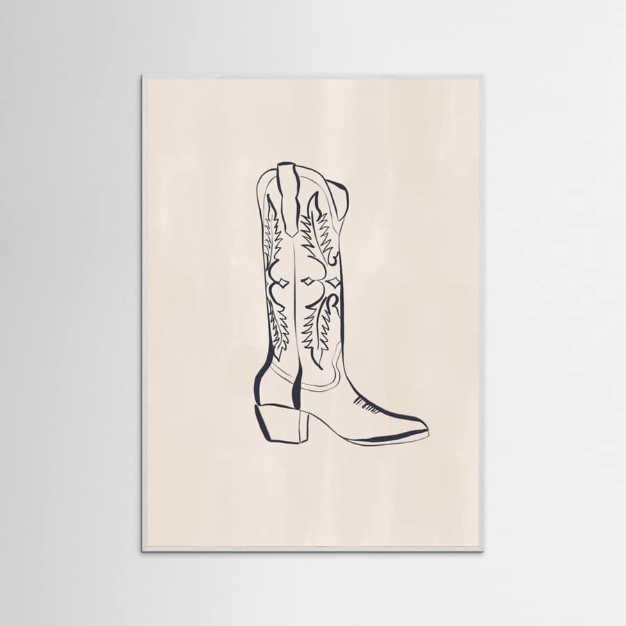 Póster Cowboy Boots By Ivy Green Illustrations – póster e impresión artística