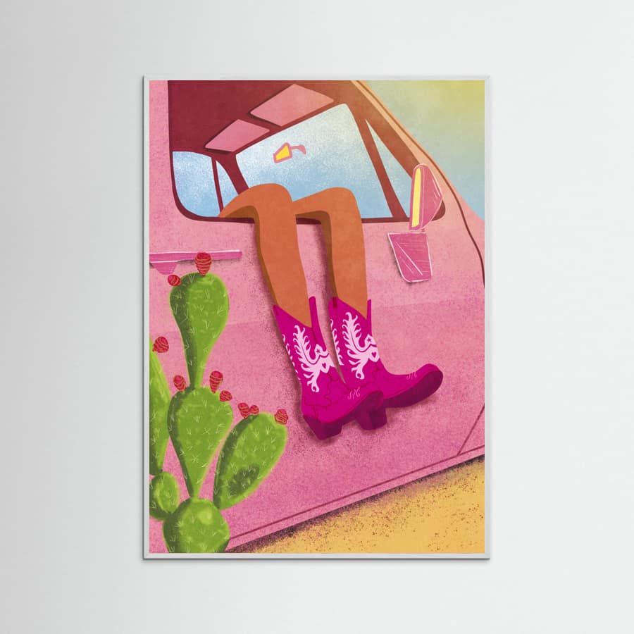 White Wood Cowgirl Poster