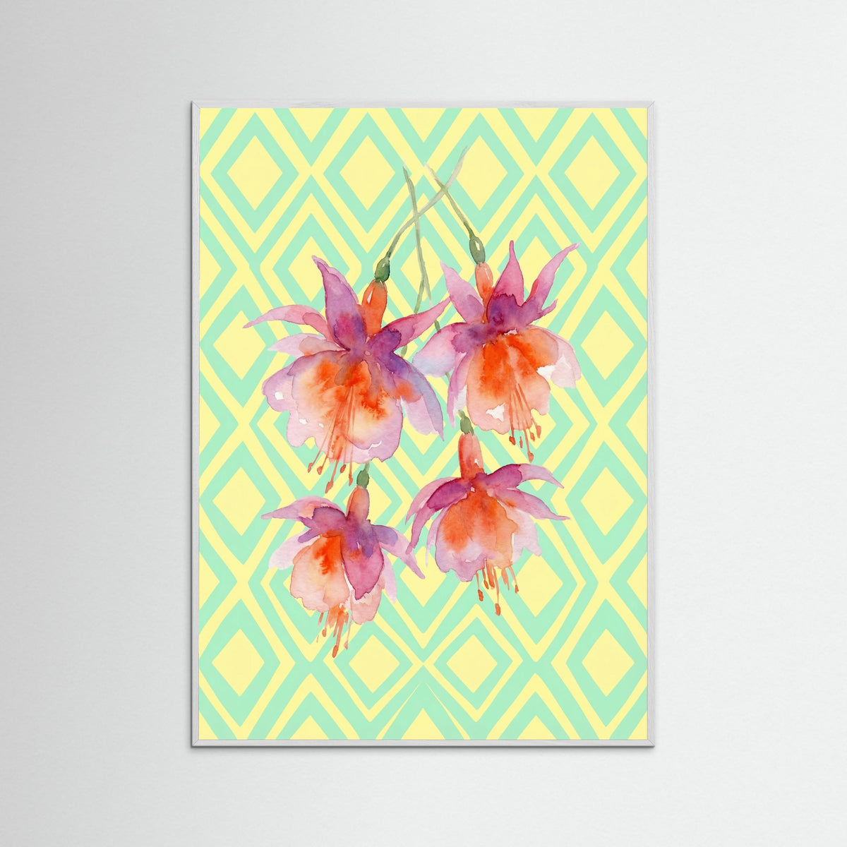 White Wood Crimson Bloom Checkers