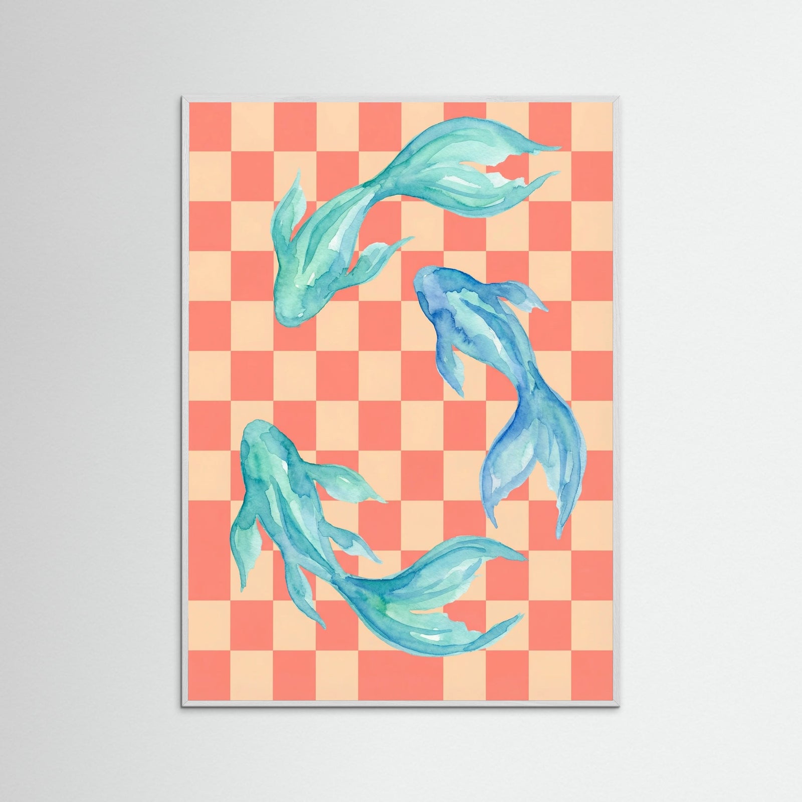 White Wood Crimson Bloom Grid
