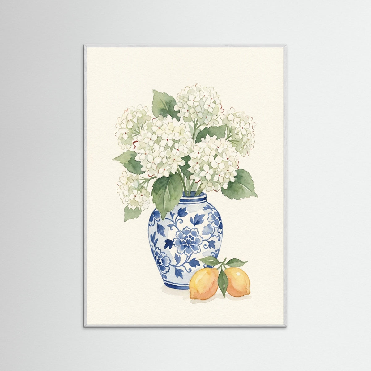 White Wood Crimson Bloom Still Life