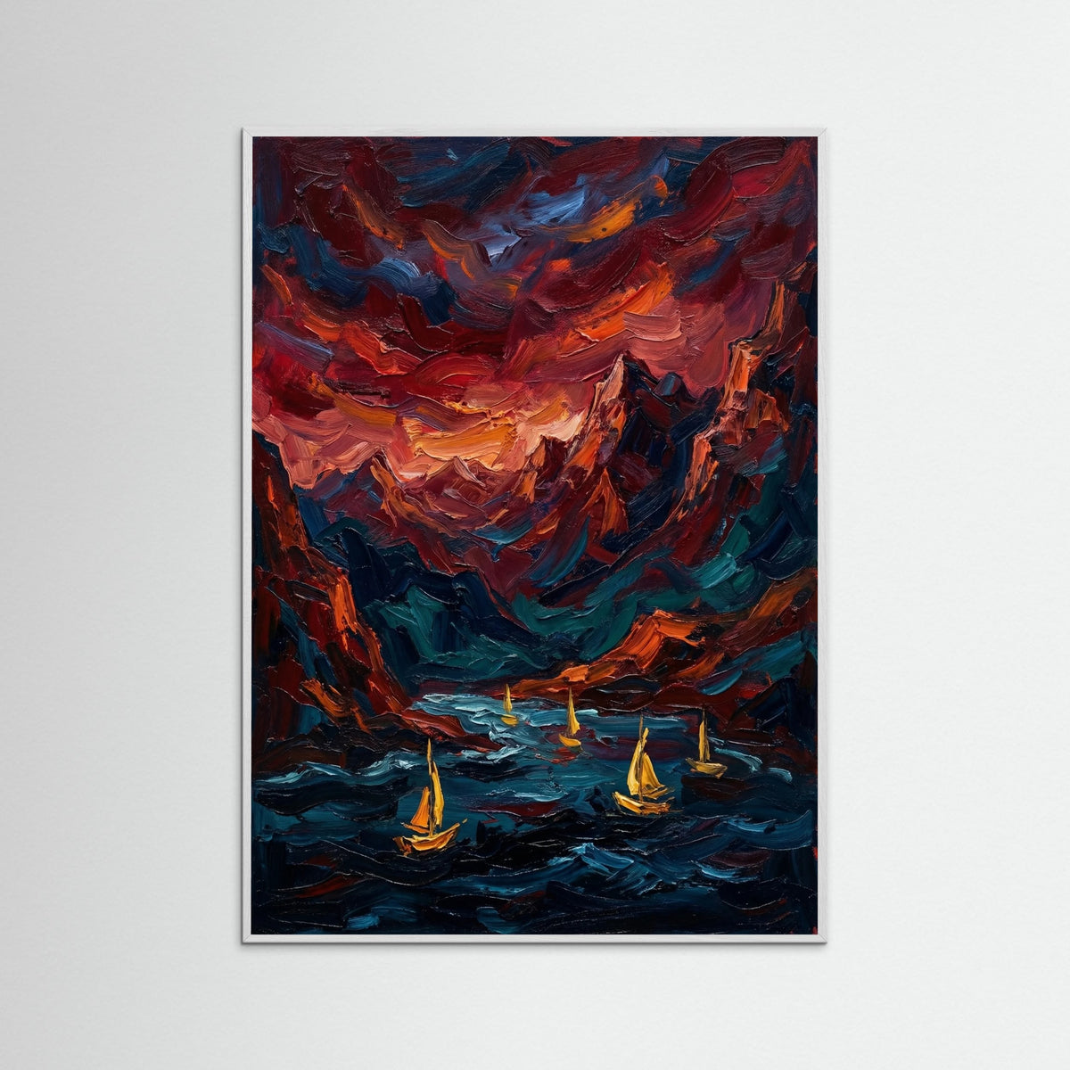 White Wood Crimson Coast Evening