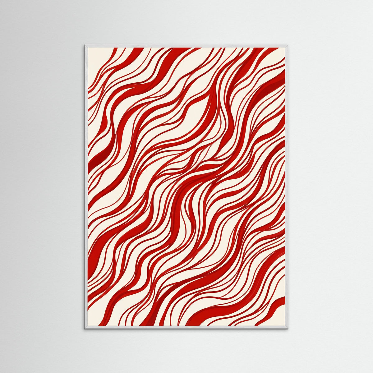 White Wood Crimson Swirls