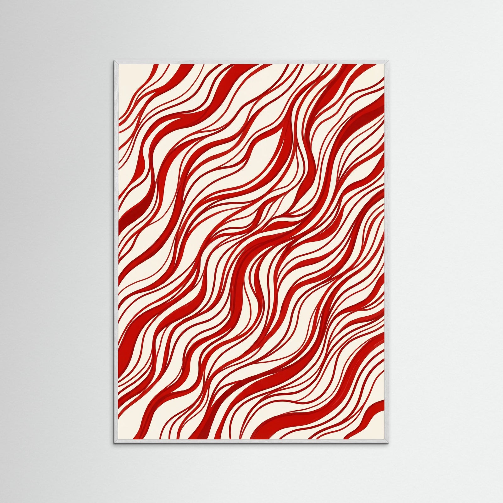 White Wood Crimson Swirls