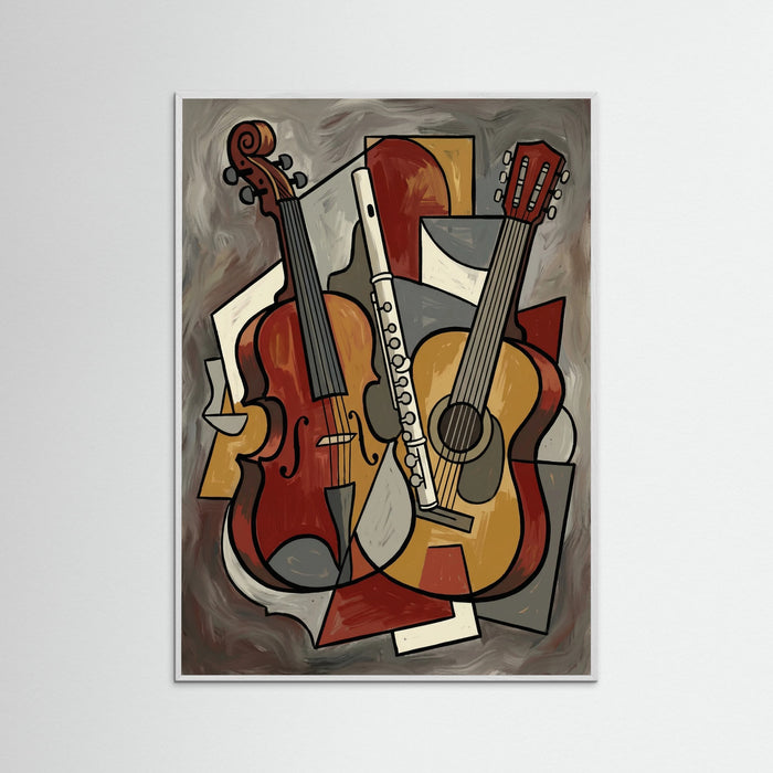 White Wood Cubist Seated Woman Green