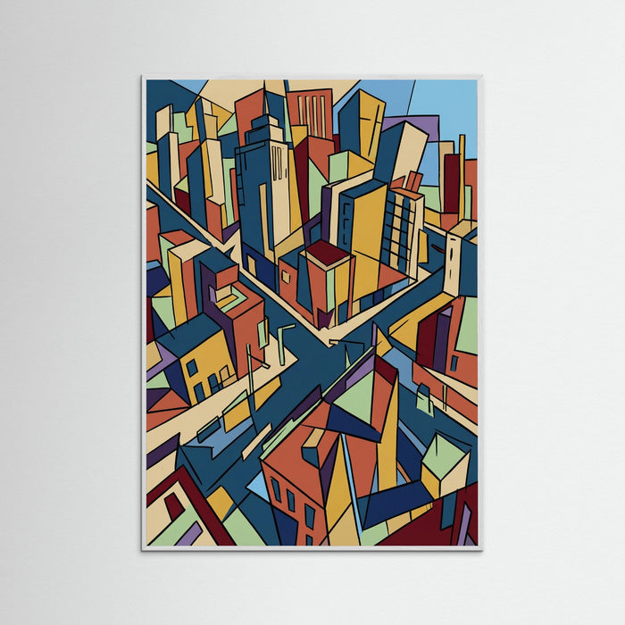 White Wood Cubist Woman Portrait