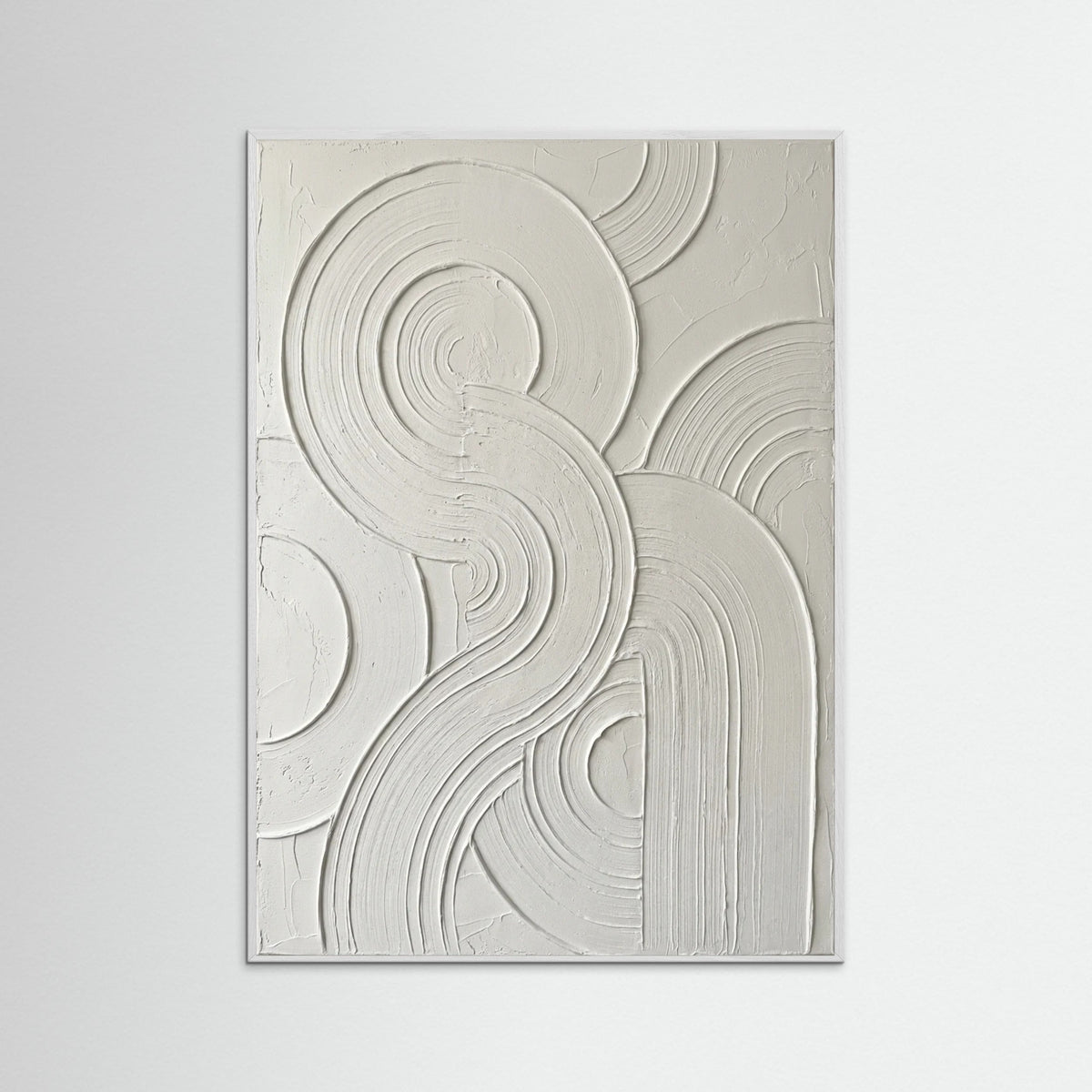White Wood Curved Relief