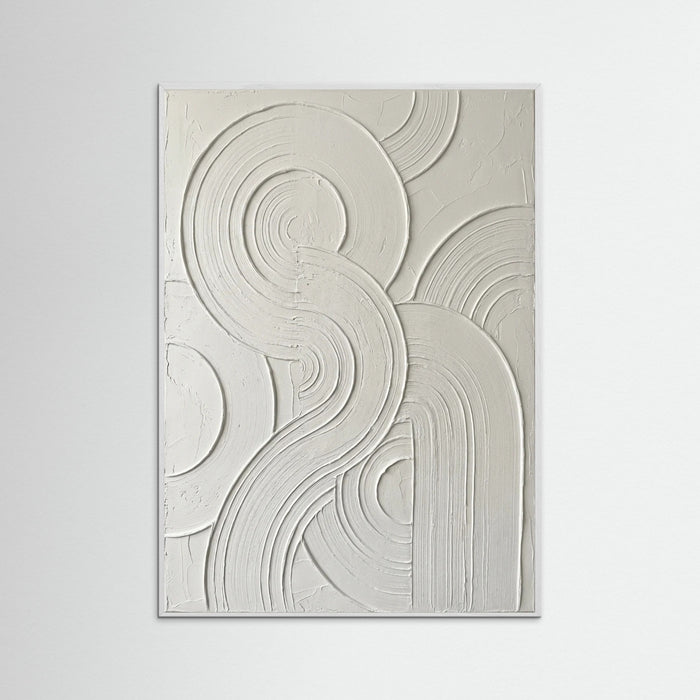 White Wood Curved Relief