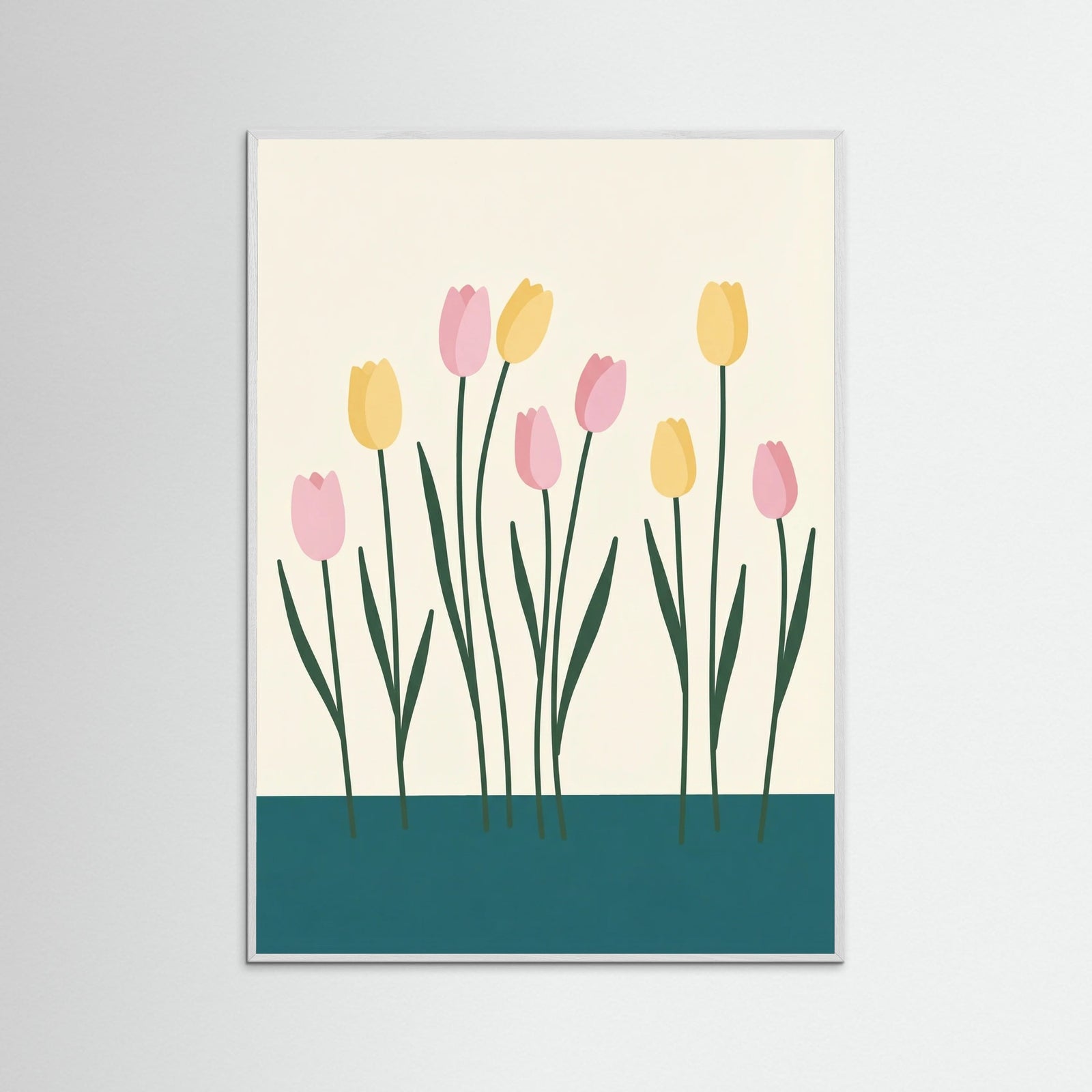 White Wood Daisies in Blue