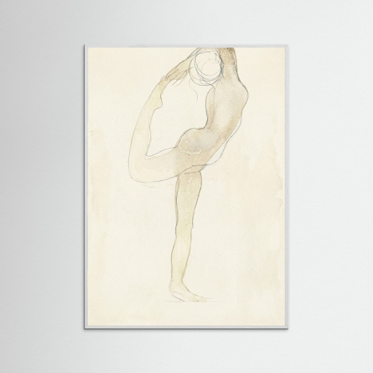 White Wood Dancing Figure Sketch