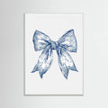Affiche Dark Blue Coastal Striped Bow – affiche et impression d’art