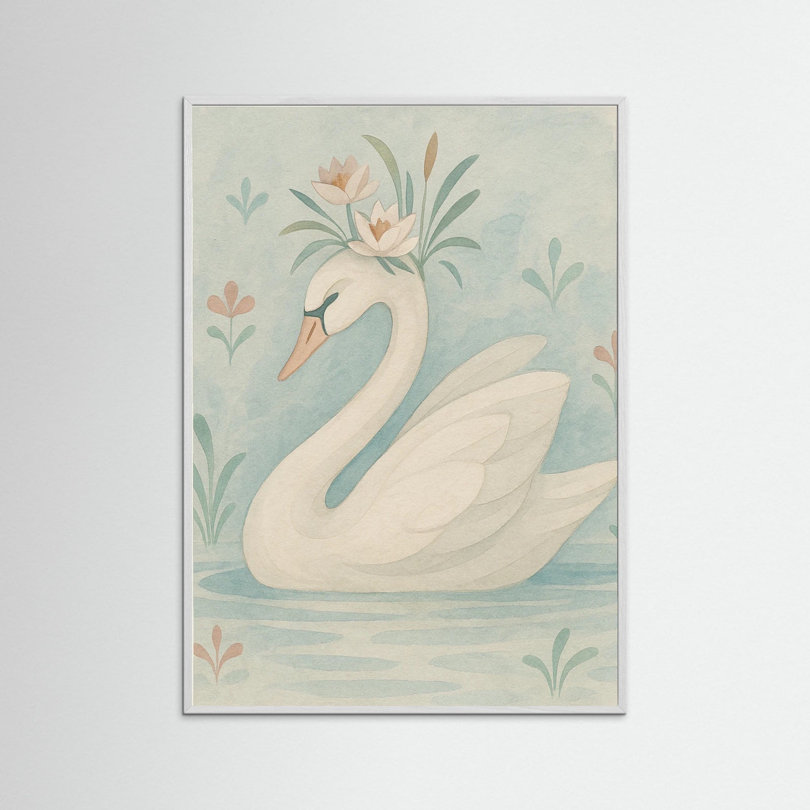 White Wood Delicate Swan