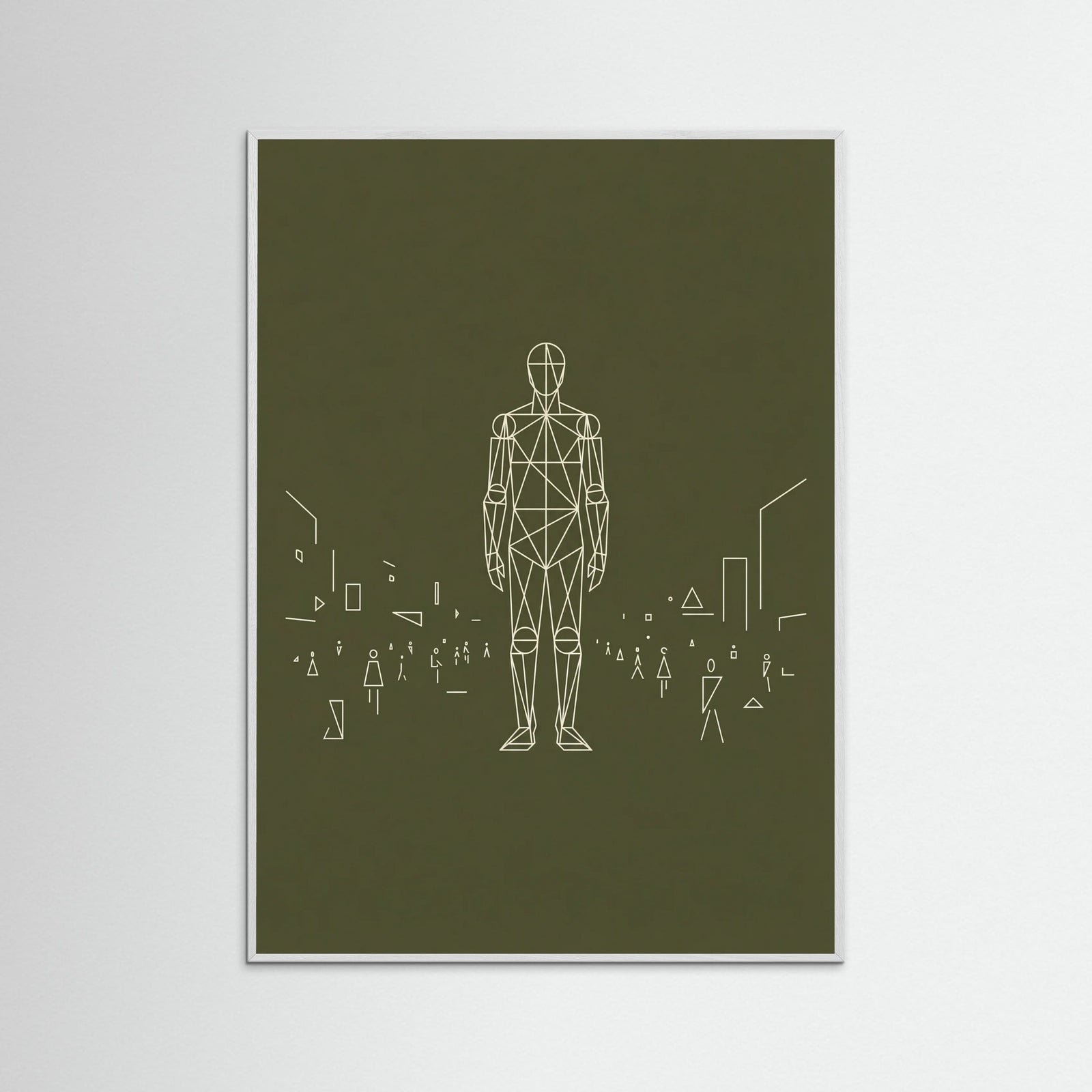 White Wood Dense Geometric Crowd