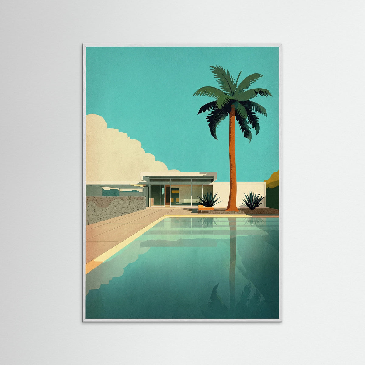 White Wood Desert Modern Pool