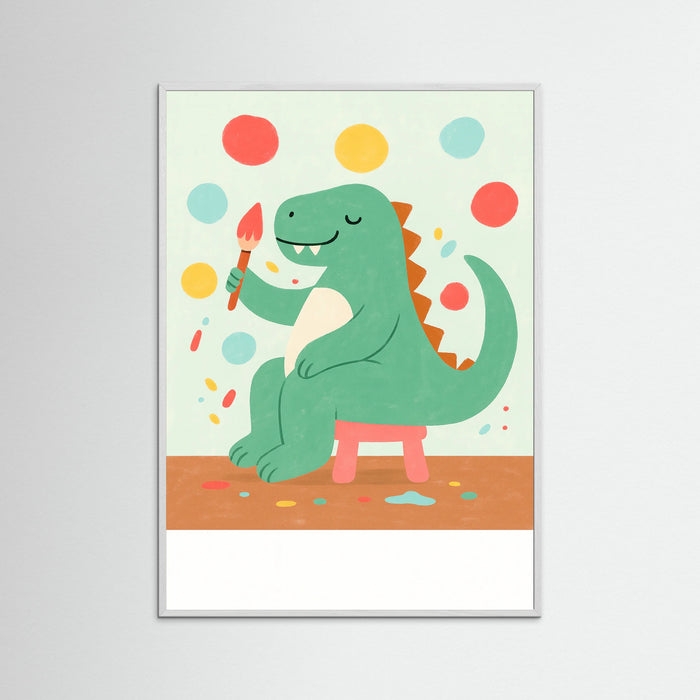 White Wood Dino Painter