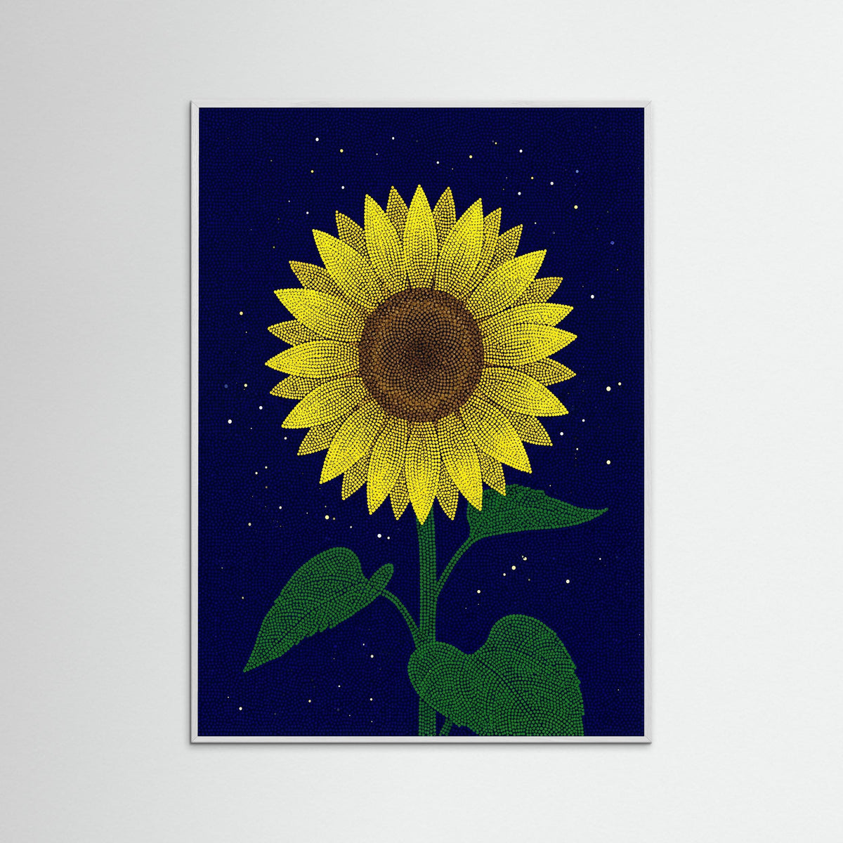 White Wood Dotted Floral Garden