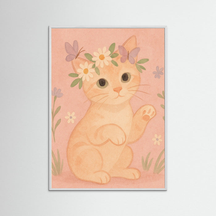 White Wood Dreamy Kitten