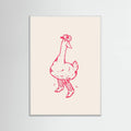 White Wood Duck wearing Western Boots in pink Poster
