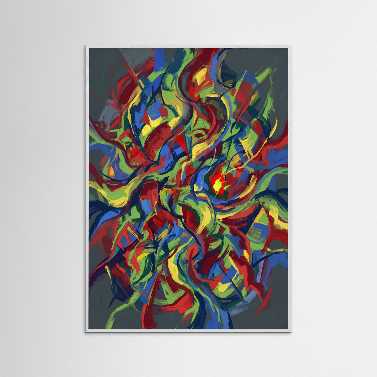 White Wood Dynamic Abstraction Beige