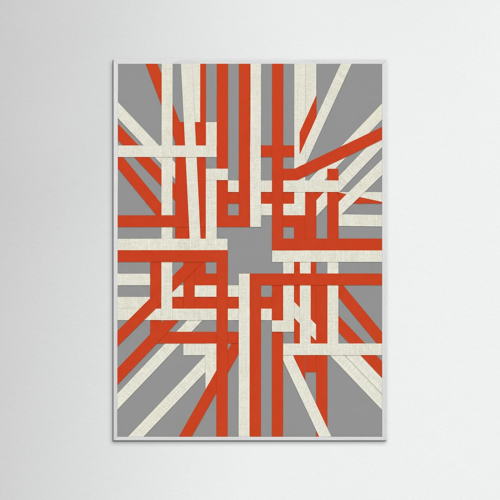 White Wood Dynamic Crimson Lines