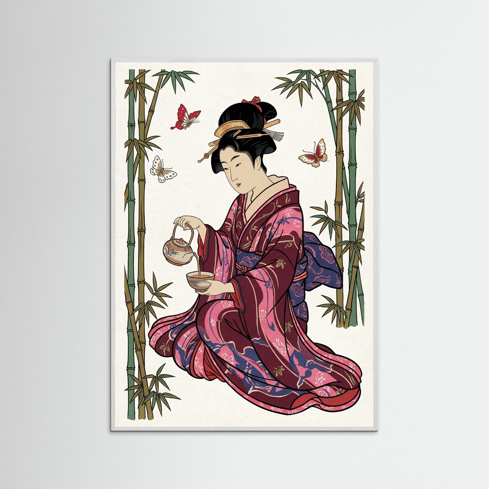 White Wood Elegant Fan Dance